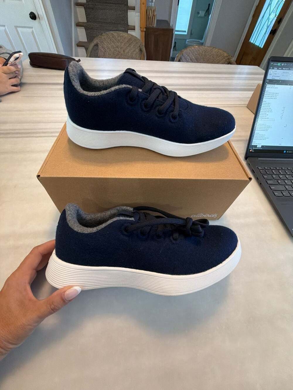 Allbirds Men's Wool Runner NZ Dark Navy Blizzard Sneakers M8